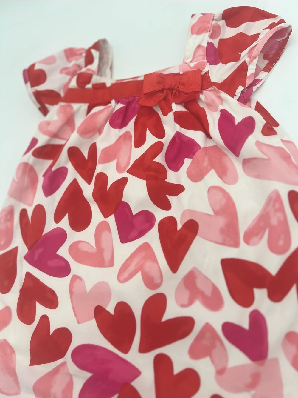 Gymboree Baby Girl Red Hears Red Bow Dress Cotton 18-24 Months